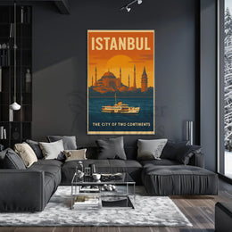Istanbul's Timeless Beauty Retro Travel Poster PosterGoat