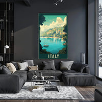 Italian Coastal Serenity Vintage Travel Poster PosterGoat