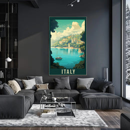 Italian Coastal Serenity Vintage Travel Poster PosterGoat