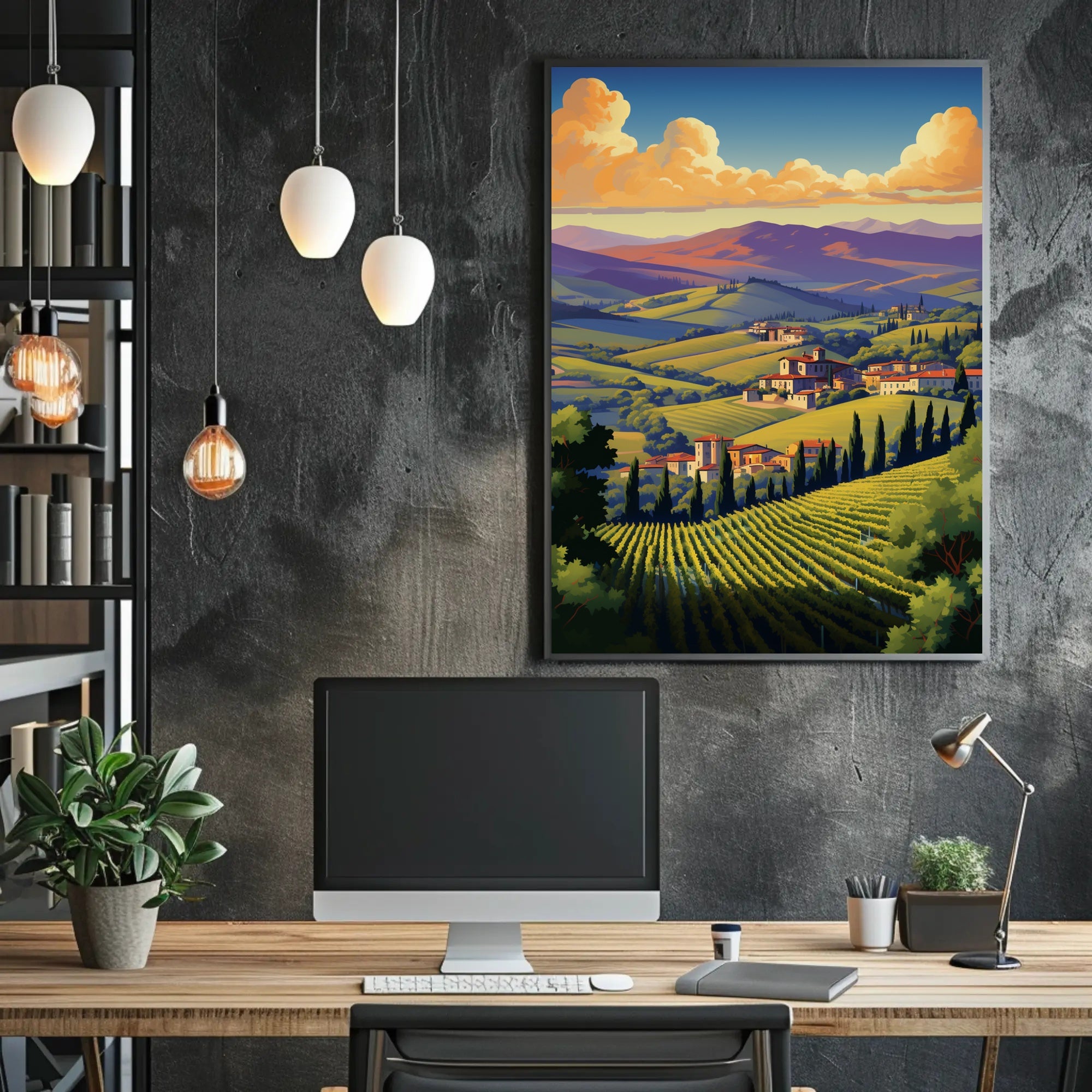 Italian Countryside Art: Tranquil Landscape Poster PosterGoat