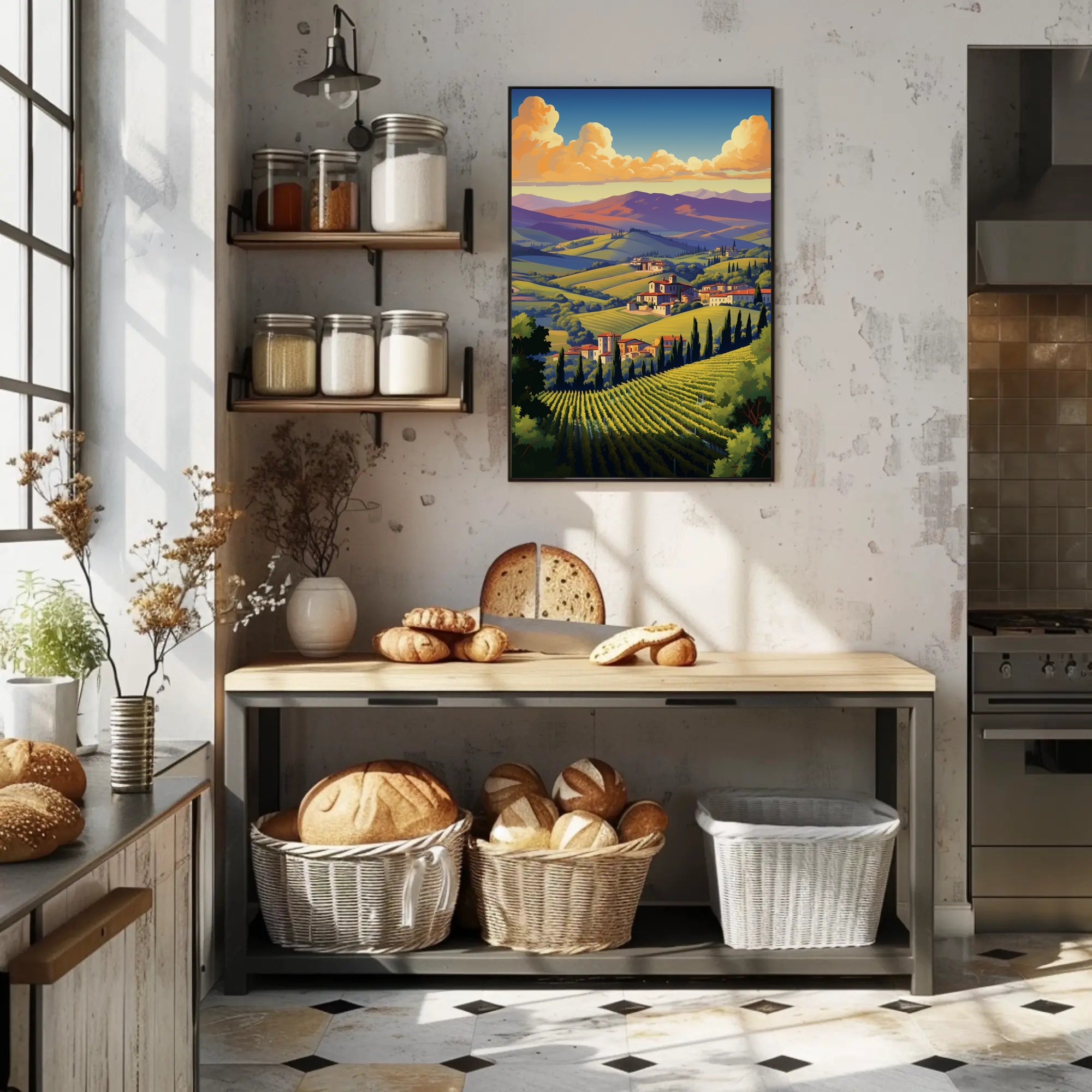 Italian Countryside Art: Tranquil Landscape Poster PosterGoat