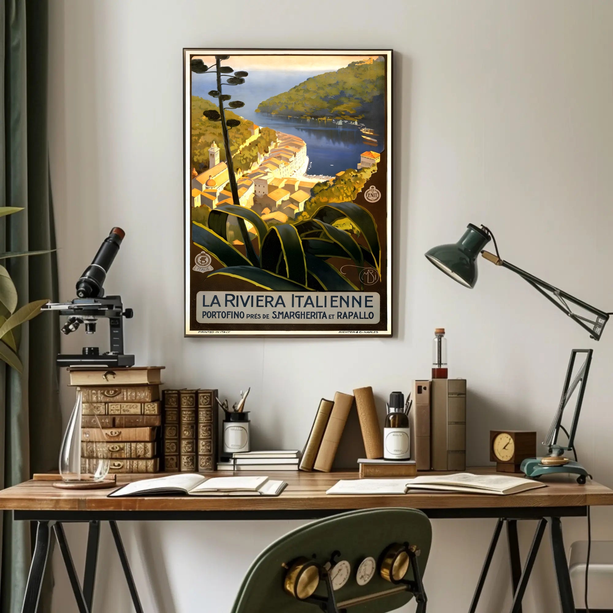 Italian Riviera Vintage Travel Poster PosterGoat