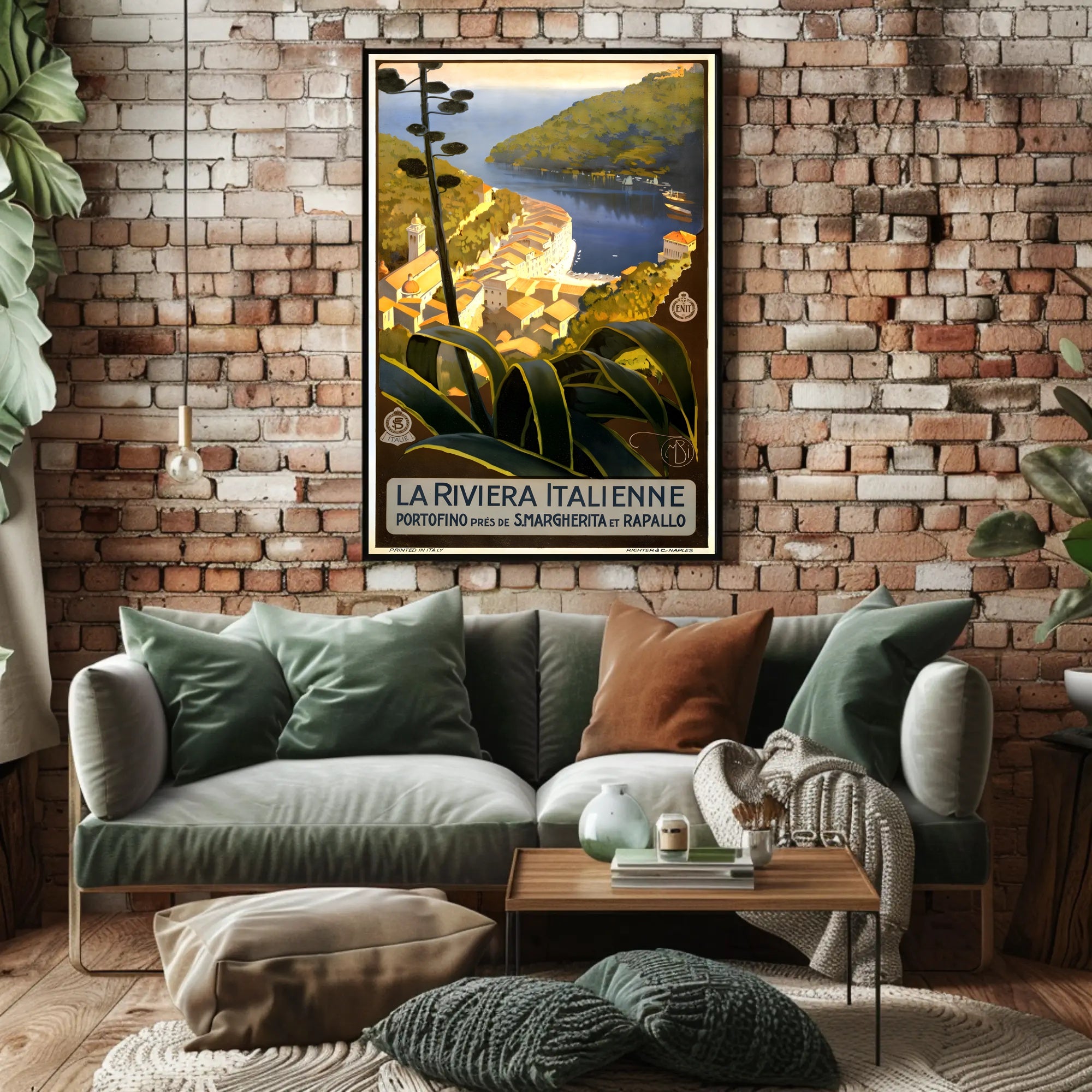 Italian Riviera Vintage Travel Poster PosterGoat