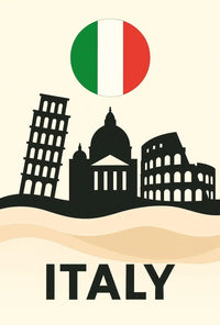 Italy's Iconic Landmarks Minimalist Travel Poster PosterGoat