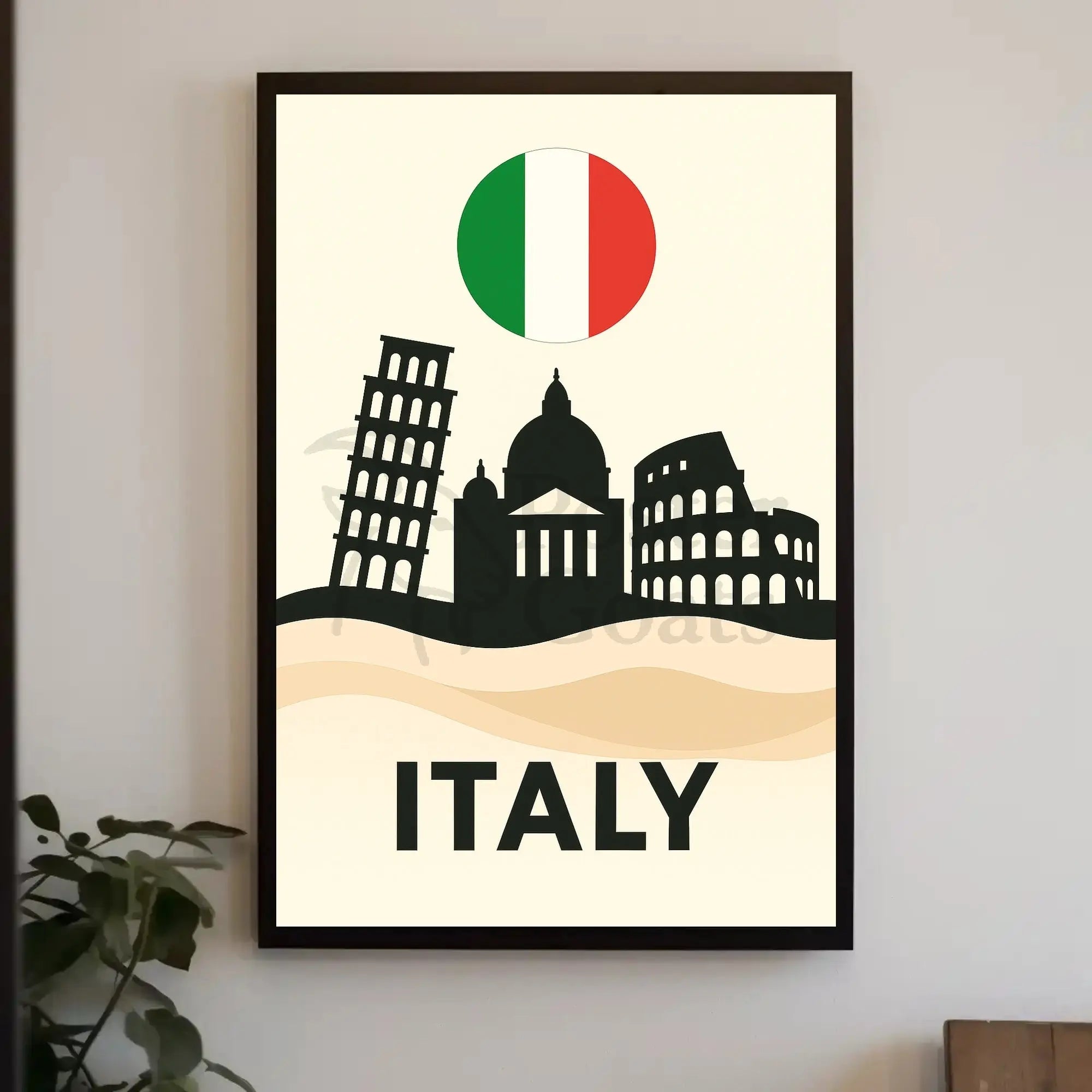 Italy's Iconic Landmarks Minimalist Travel Poster PosterGoat