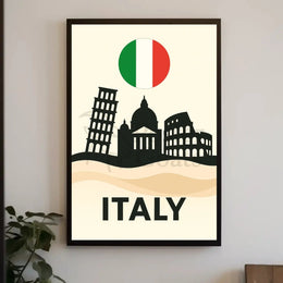 Italy's Iconic Landmarks Minimalist Travel Poster PosterGoat