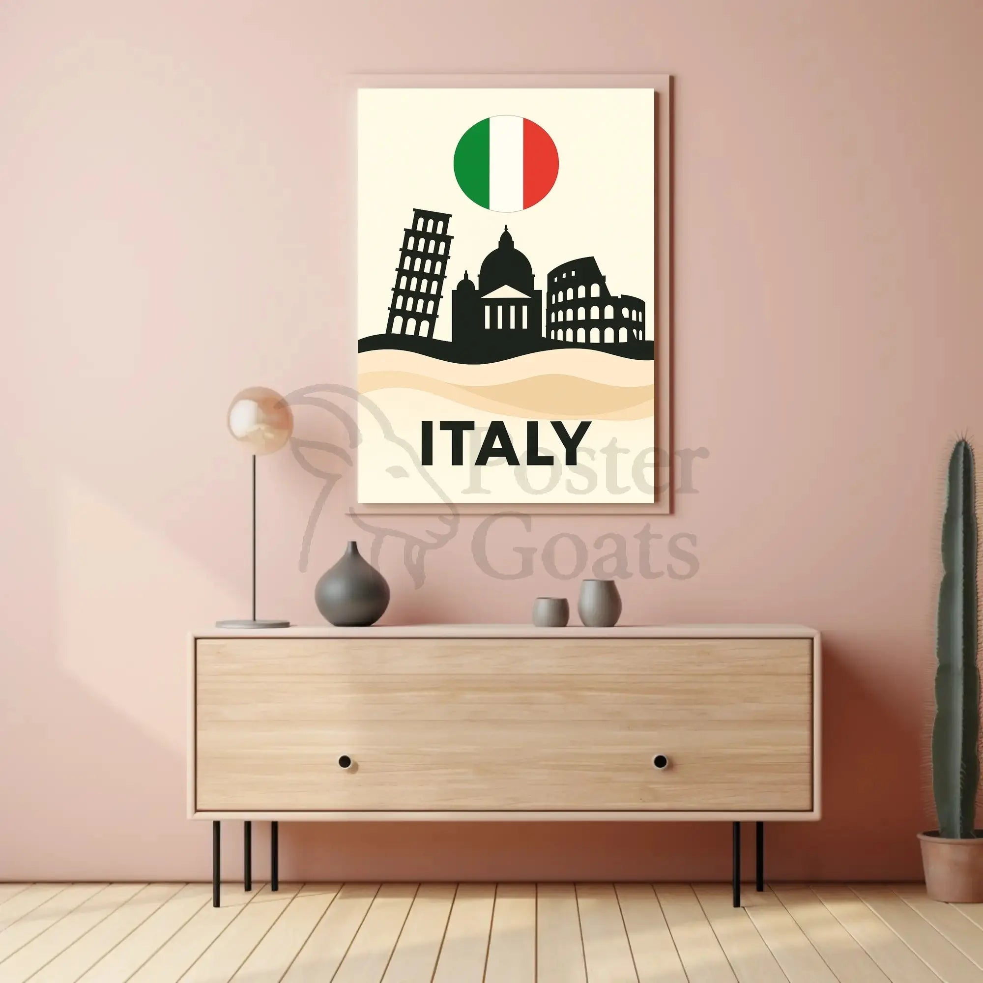 Italy's Iconic Landmarks Minimalist Travel Poster PosterGoat