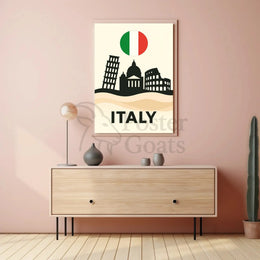 Italy's Iconic Landmarks Minimalist Travel Poster PosterGoat