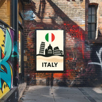 Italy's Iconic Landmarks Minimalist Travel Poster PosterGoat