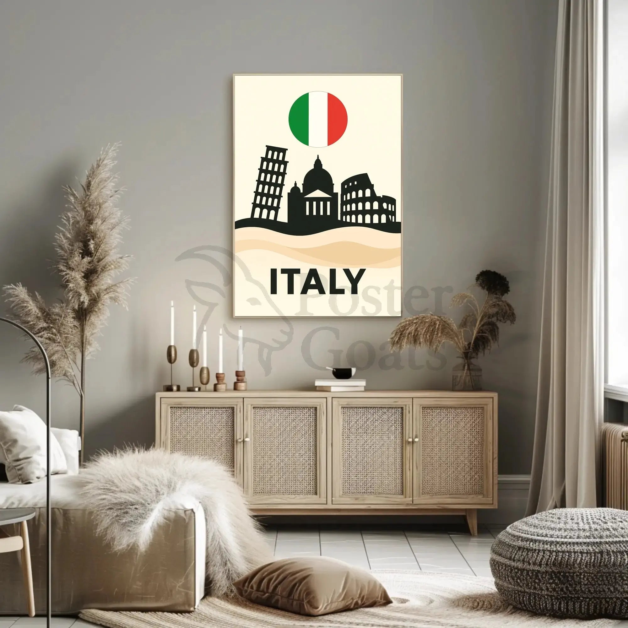 Italy's Iconic Landmarks Minimalist Travel Poster PosterGoat