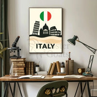 Italy's Iconic Landmarks Minimalist Travel Poster PosterGoat