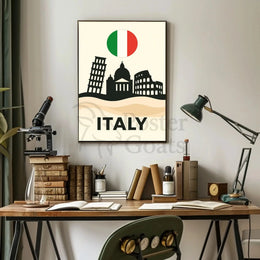 Italy's Iconic Landmarks Minimalist Travel Poster PosterGoat