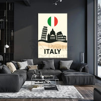 Italy's Iconic Landmarks Minimalist Travel Poster PosterGoat