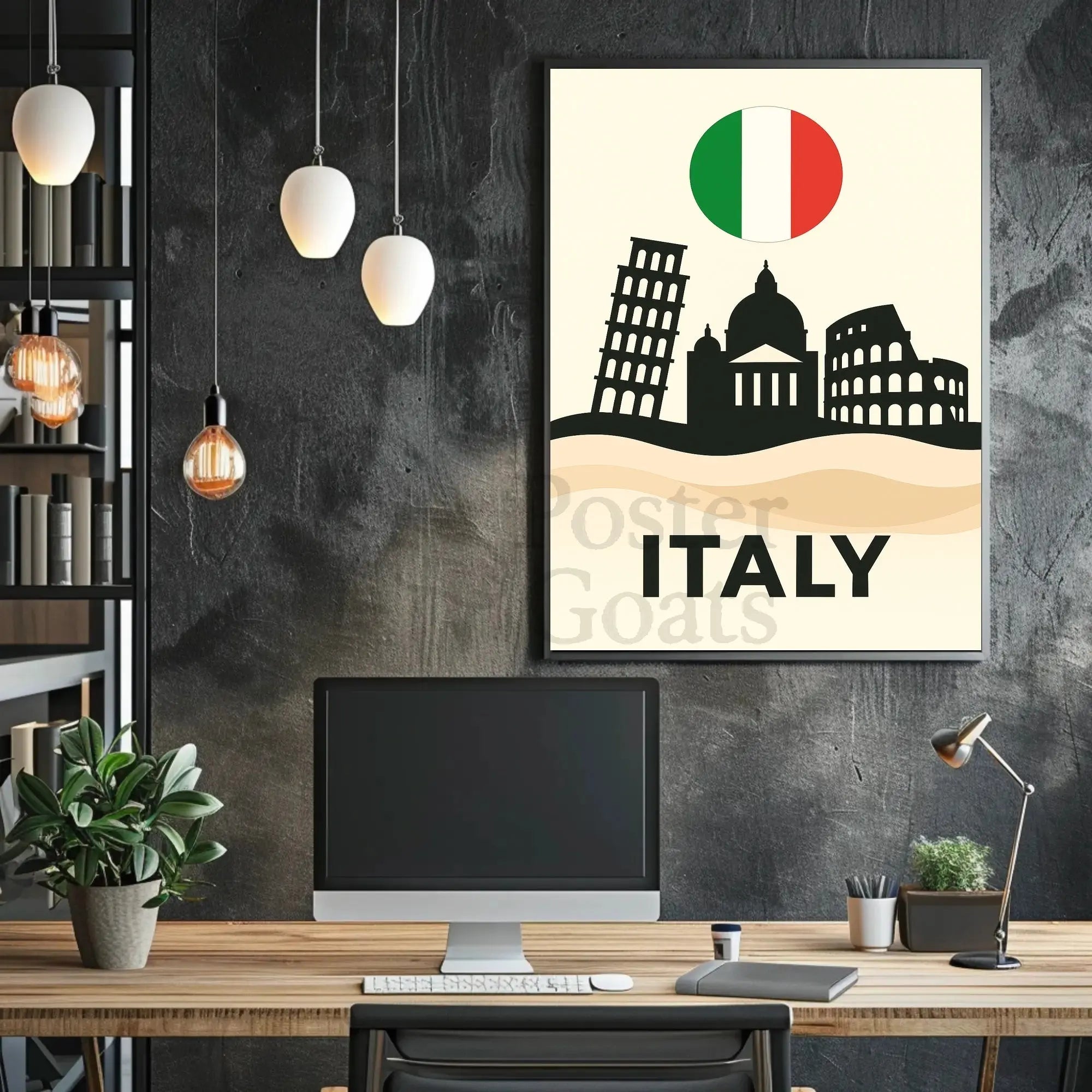 Italy's Iconic Landmarks Minimalist Travel Poster PosterGoat