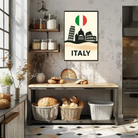 Italy's Iconic Landmarks Minimalist Travel Poster PosterGoat