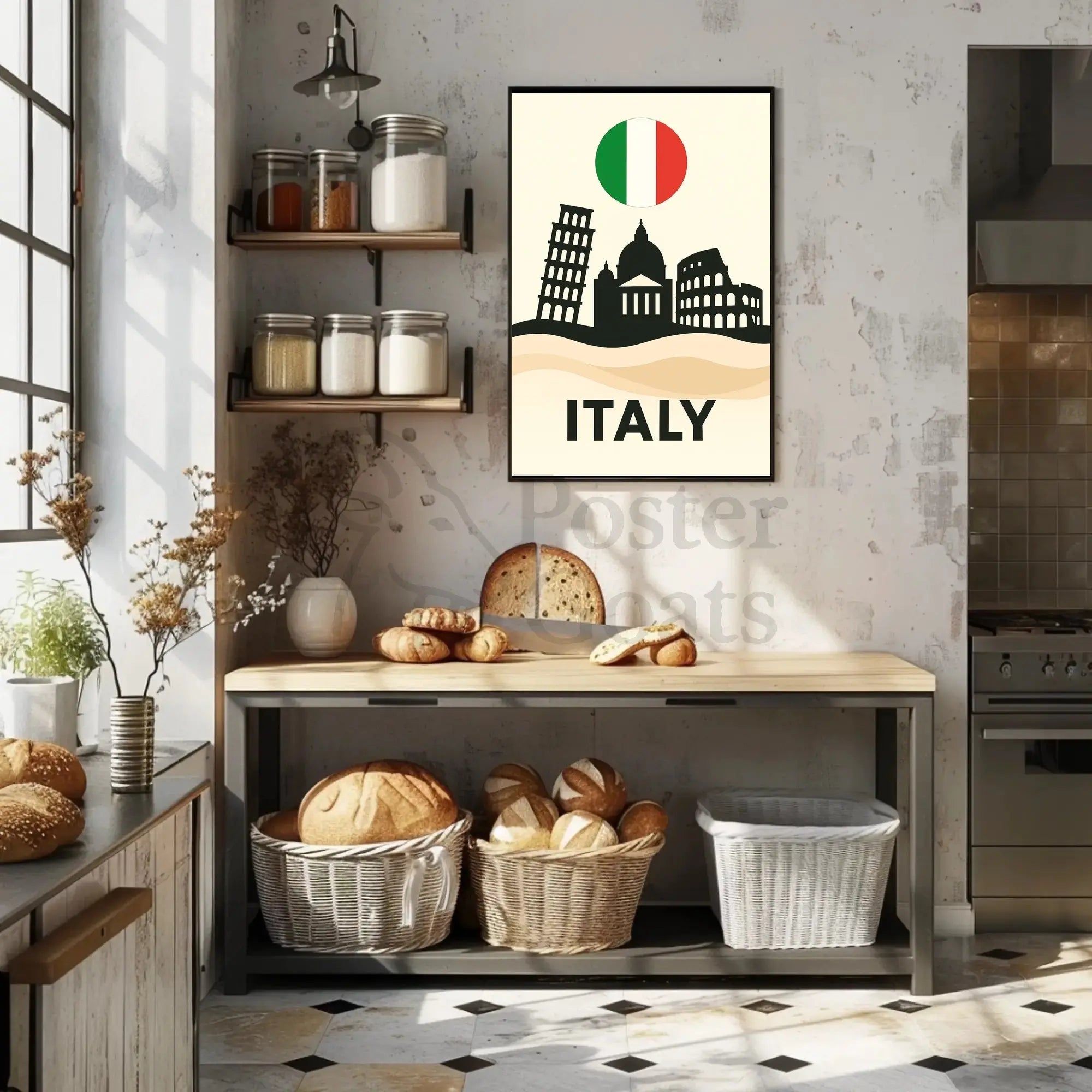 Italy's Iconic Landmarks Minimalist Travel Poster PosterGoat