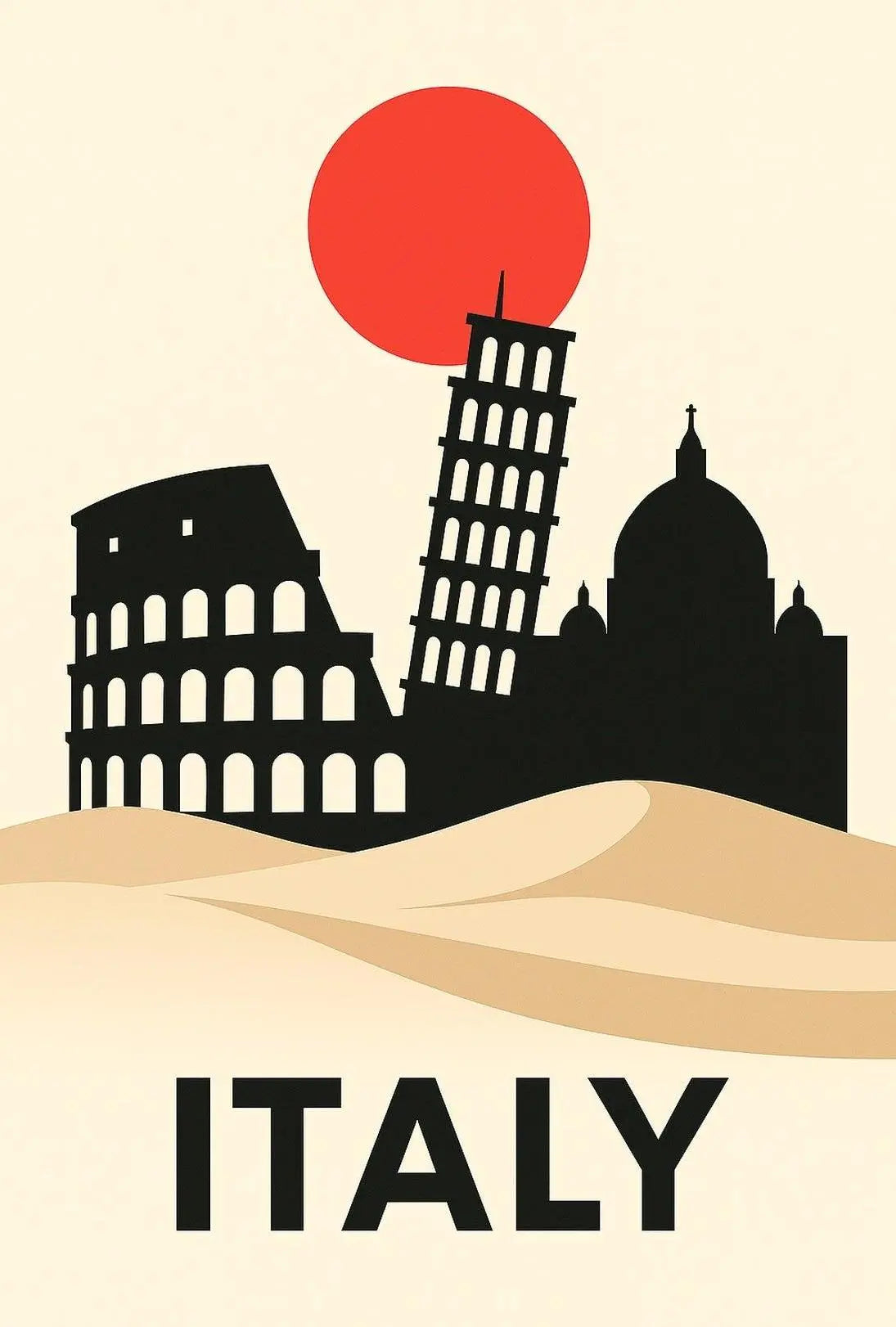 Italy's Iconic Landmarks Modern Travel Poster PosterGoat