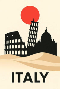 Italy's Iconic Landmarks Modern Travel Poster PosterGoat