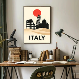 Italy's Iconic Landmarks Modern Travel Poster PosterGoat