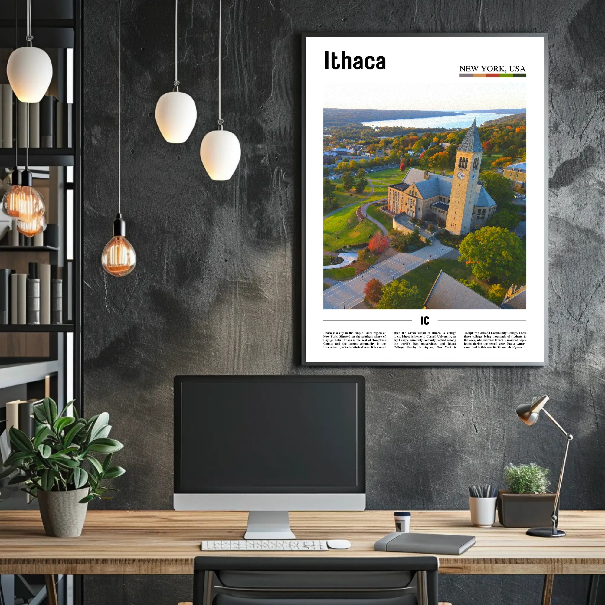 Ithaca Campus New York Travel Poster PosterGoat