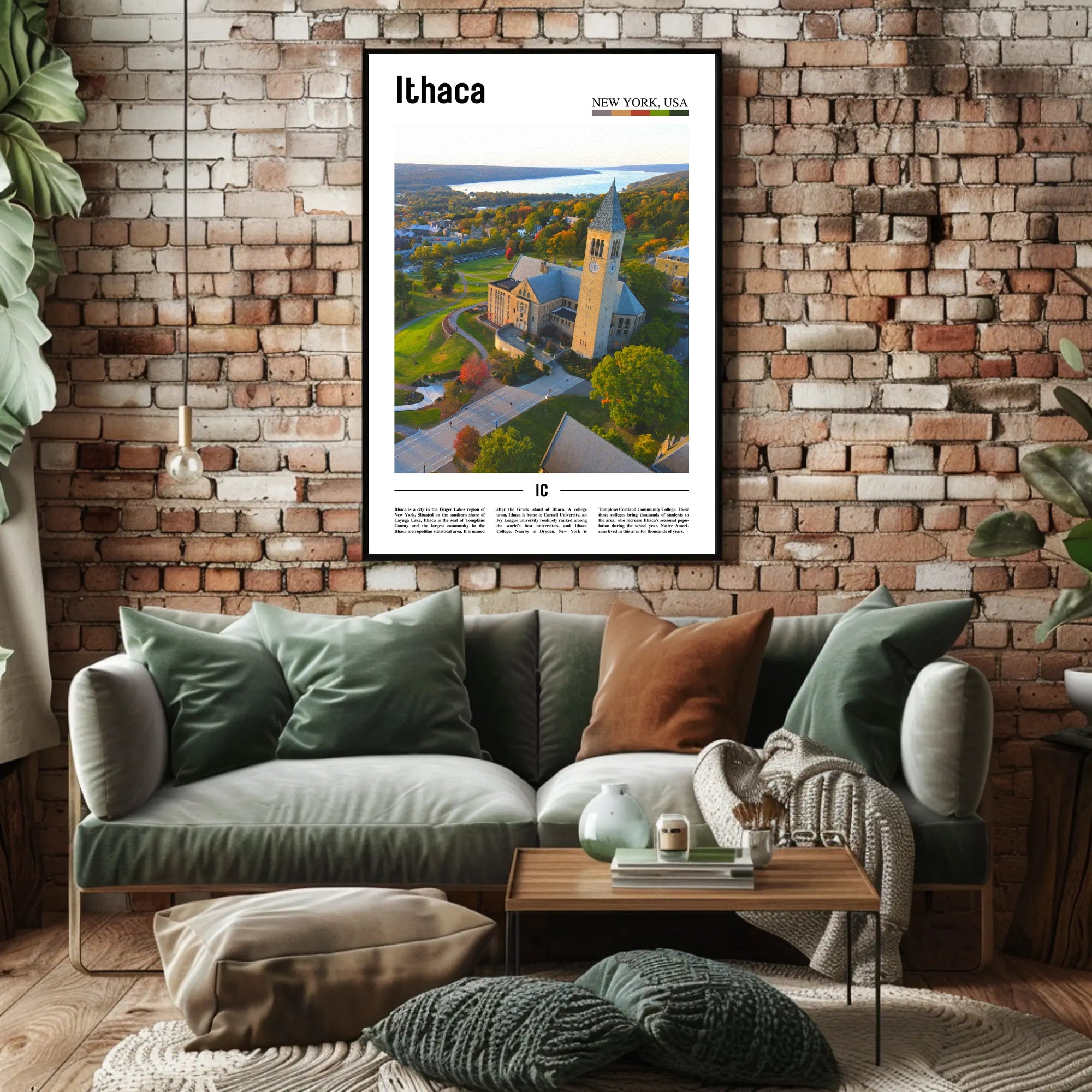 Ithaca Campus New York Travel Poster PosterGoat