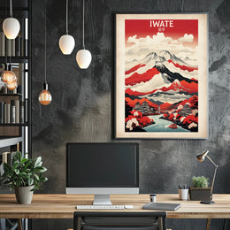 Iwate Landscape Illustration: Modern Travel Poster PosterGoat