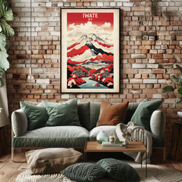 Iwate Landscape Illustration: Modern Travel Poster PosterGoat