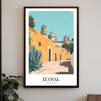 Izamal's Vibrant Yellow Streets: Cultural or Heritage Poster PosterGoat