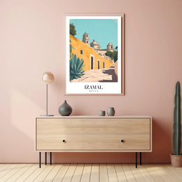 Izamal's Vibrant Yellow Streets: Cultural or Heritage Poster PosterGoat