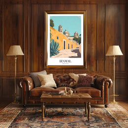 Izamal's Vibrant Yellow Streets: Cultural or Heritage Poster PosterGoat