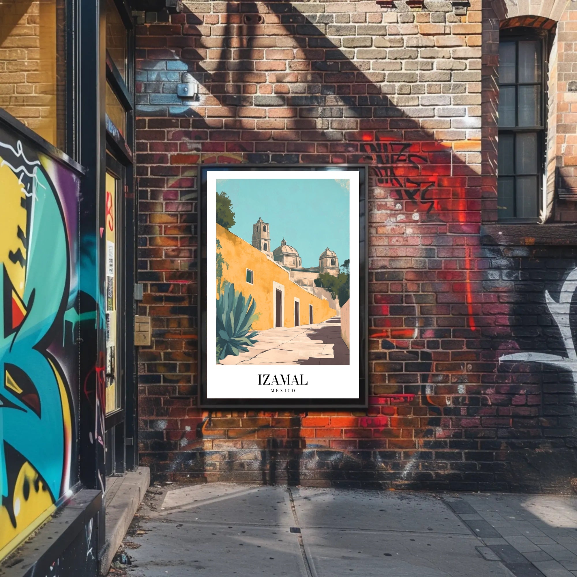 Izamal's Vibrant Yellow Streets: Cultural or Heritage Poster PosterGoat
