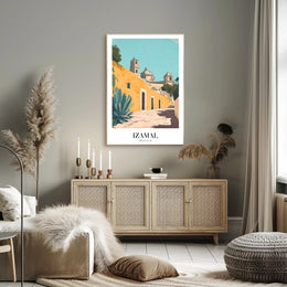 Izamal's Vibrant Yellow Streets: Cultural or Heritage Poster PosterGoat