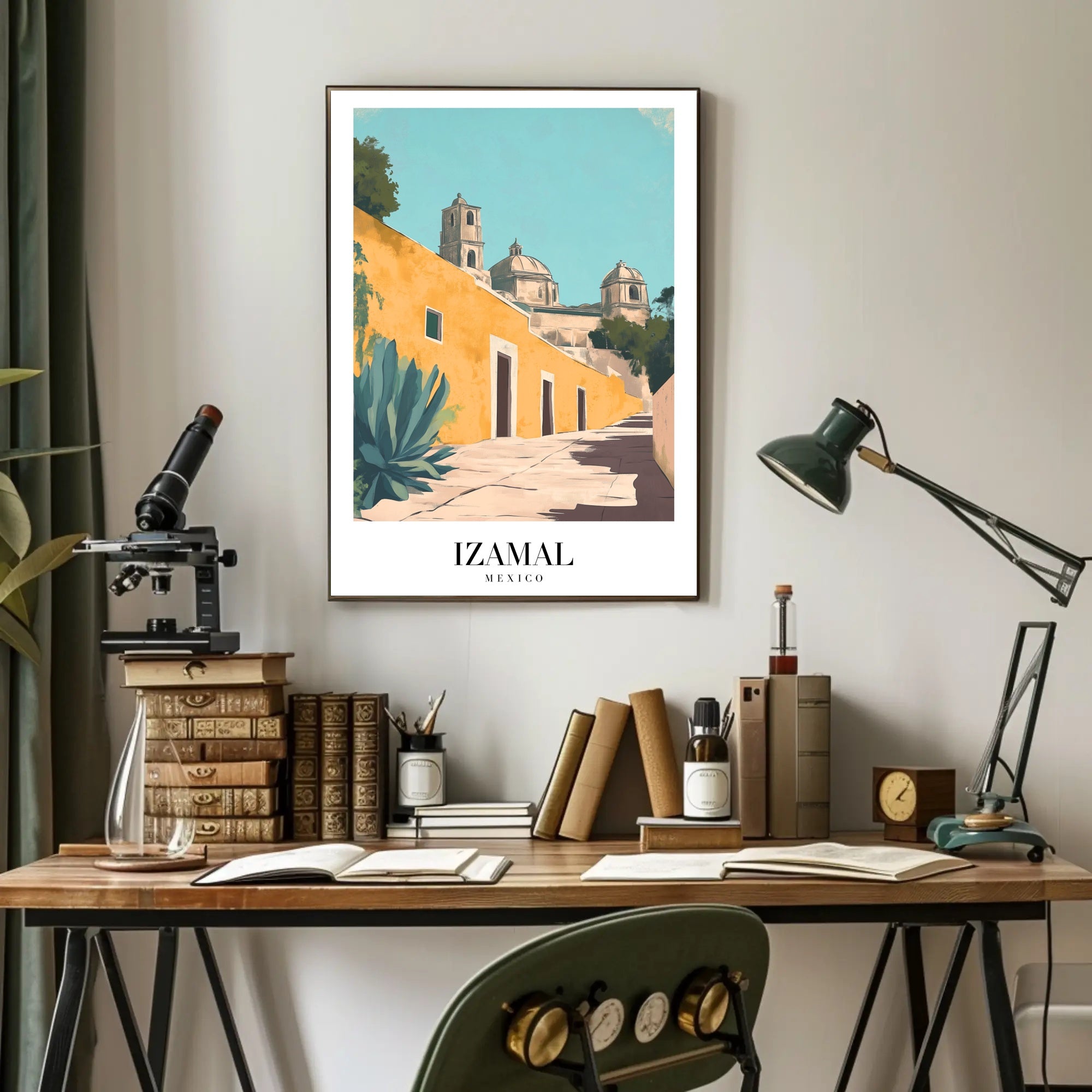 Izamal's Vibrant Yellow Streets: Cultural or Heritage Poster PosterGoat