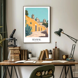 Izamal's Vibrant Yellow Streets: Cultural or Heritage Poster PosterGoat