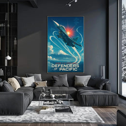 JASDF F-2 Fighter Jet in Heroic Poster PosterGoat