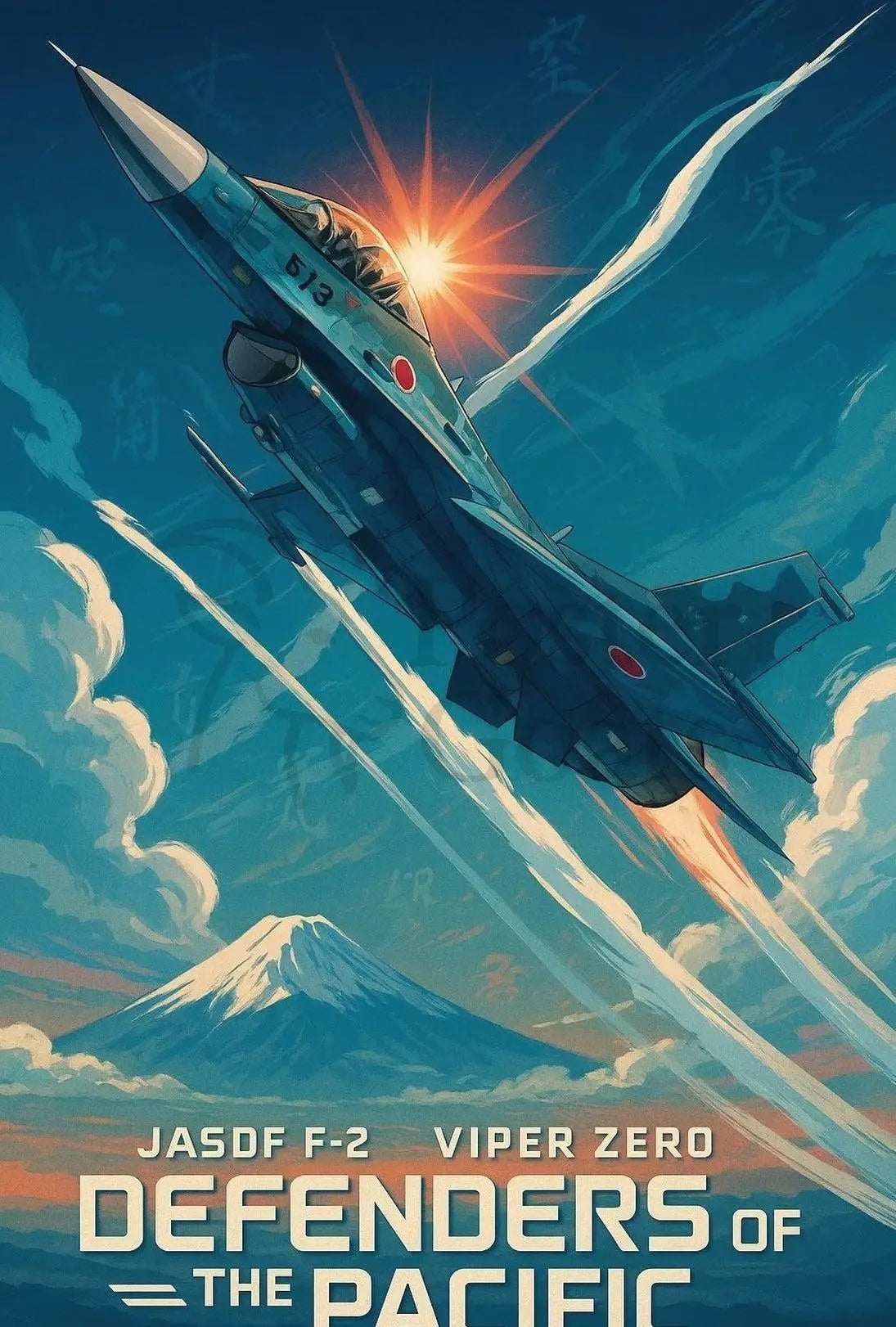 JASDF F-2 Viper Zero Patriotic Poster PosterGoat