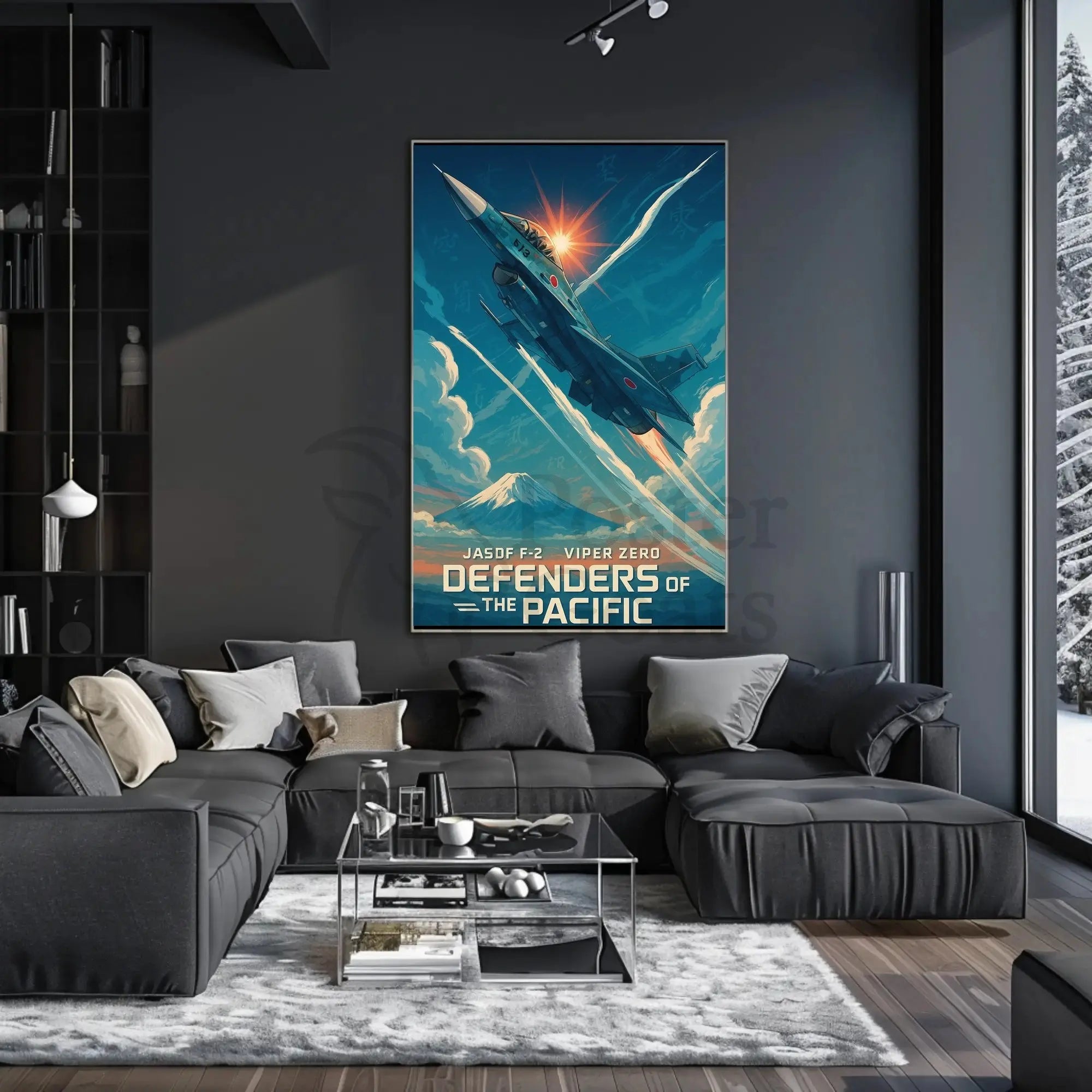 JASDF F-2 Viper Zero Patriotic Poster PosterGoat