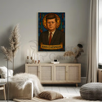 JFK Stained Glass Tribute Historical or Presidential Poster PosterGoat