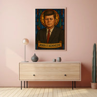 JFK Stained Glass Tribute Historical or Presidential Poster PosterGoat