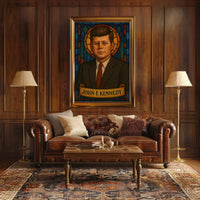 JFK Stained Glass Tribute Historical or Presidential Poster PosterGoat