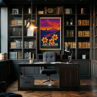 Jackson Mississippi Vintage Aesthetic Travel Poster PosterGoat