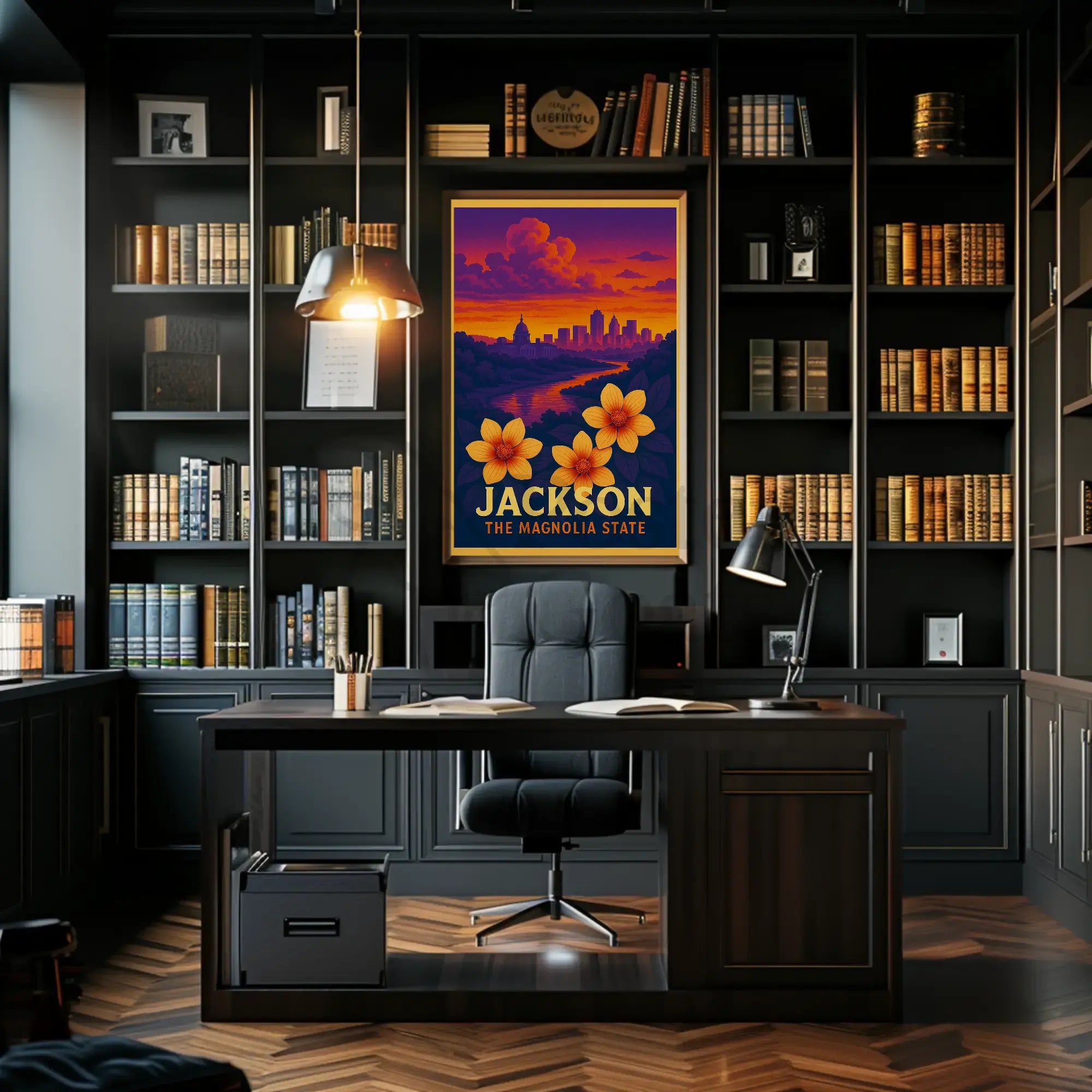 Jackson Mississippi Vintage Aesthetic Travel Poster PosterGoat