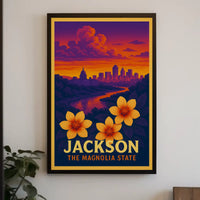 Jackson Mississippi Vintage Aesthetic Travel Poster PosterGoat