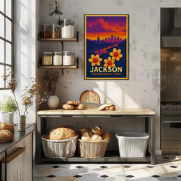 Jackson Mississippi Vintage Aesthetic Travel Poster PosterGoat