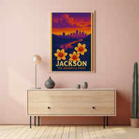 Jackson Mississippi Vintage Aesthetic Travel Poster PosterGoat
