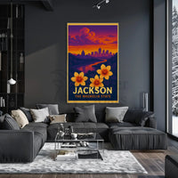 Jackson Mississippi Vintage Aesthetic Travel Poster PosterGoat