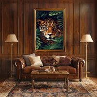 Jaguar in Lush Jungle: Vibrant Animal Poster PosterGoat