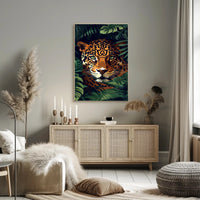 Jaguar in Lush Jungle: Vibrant Animal Poster PosterGoat