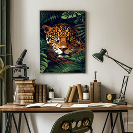 Jaguar in Lush Jungle: Vibrant Animal Poster PosterGoat