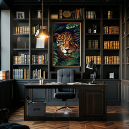 Jaguar in Lush Jungle: Vibrant Animal Poster PosterGoat